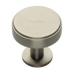 M Marcus Heritage Brass Stepped Disc Design Cabinet Knob with Rose 38mm 